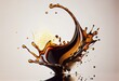 canvas print picture - Splash of soy sauce on a white background. Generative AI