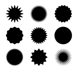 Wall Mural - sun - vector icons. sun rays black
