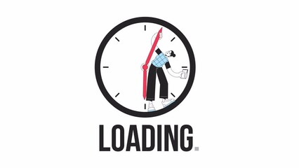 Fototapete - Spend time online loader animation. Excessive screen time. Flash message 4K video footage. Isolated outline colour loading progress indicator with alpha channel transparency for UI, UX web design