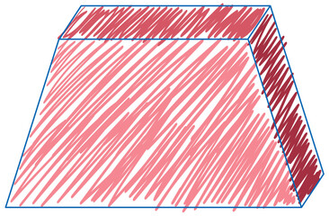 Wall Mural - trapezoidal prism pencil colour sketch simple style