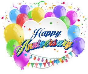 Wall Mural - Happy Anniversary message for banner or poster design