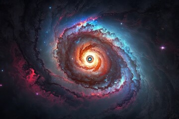 Canvas Print - spiral galaxy with a stunning backdrop of stars. Generative AI