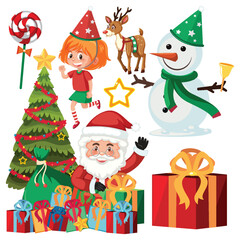Wall Mural - set of christmas element