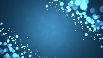 Wall Mural - A stream of particles moves across the background as a simulated wave of dots. Particle seamless background. Gentle shimmering particles. Bright, abstract cloud from the structure of particles.