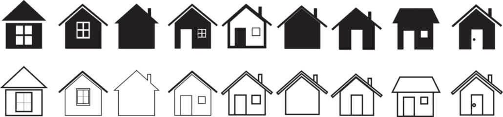 Wall Mural - Vector illustration of house sketches on a white background