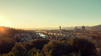 Skyline panorama of Florence city in Italy