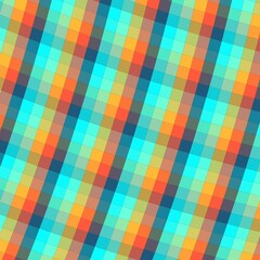 Wall Mural - Illustration of an abstract, decorative background design with a bright-colored checks pattern