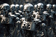 © Ярослав Антонюк - An army of rebellious human-like robots. Ai generated.