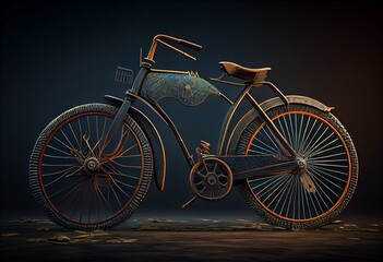 Wall Mural - 3d illustration of an old bicycle. Generative AI