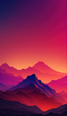 Canvas Print - Colourful Mountain, Generative AI, Illustration