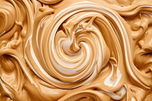 mixing swirls of caramel peanut ice cream mixture background created with generative ai	