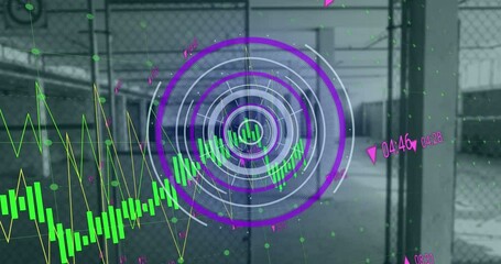 Poster - Animation of round scanner and data processing against parking zone