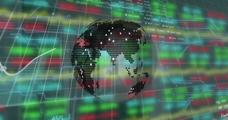 Poster - Animation of financial data processing over globe