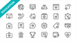 © jahandsign - E-learning icon set. Online education icon set. Thin line icons set. Distance learning. Containing video tuition, e-learning, online course, audio course, educational website