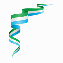 Sierra Leone flag wavy abstract background. Vector illustration.