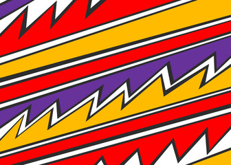 Poster - abstract background with colorful triangular zigzag line pattern