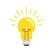 Yellow Light Bulb, Idea Icon