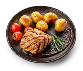 Sticker - freshly grilled pork fillet steak