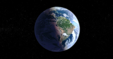 Canvas Print - Beautiful illustration of Realistic Earth on a dark background