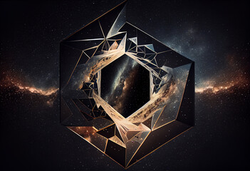 Poster - Beautiful abstract, surrealist The Milky Way and its components background.  Generative AI technology.	

