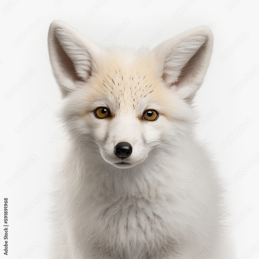 白狐（赤ちゃん・正面）｜White fox（Front View）Generative AI の