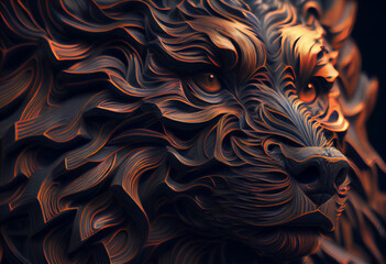 Poster - Beautiful surreal geometric Werewolf concept, contemporary colors and mood social background. Generative AI technology.
