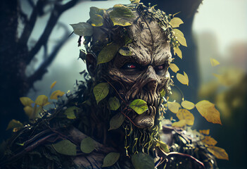 Poster - Beautiful photo surreal Zombie concept, contemporary colors and mood social background. Generative AI technology.
