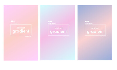 Blurred backgrounds set with modern abstract color gradient. Suitable for brochures, posters, banners, flyers and cards