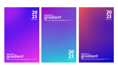 Blurred backgrounds set with modern abstract color gradient. Suitable for brochures, posters, banners, flyers and cards