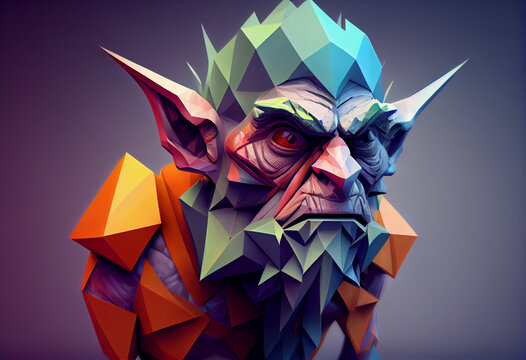 Beautiful surreal geometric troll concept, contemporary colors and mood social background. Generative AI technology.
