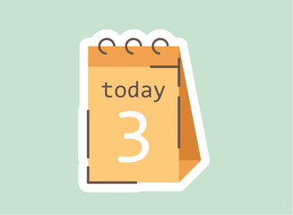 Aufkleber - Concept Morning routine calendar. This is an illustration of a cartoon morning routine featuring a calendar on a light green background. Vector illustration.