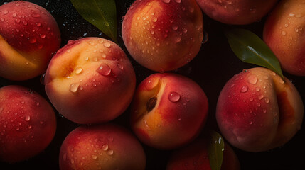 Wall Mural - Peaches, created by a neural network, Generative AI technology