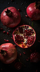 Sticker - Pomegranate, created by a neural network, Generative AI technology