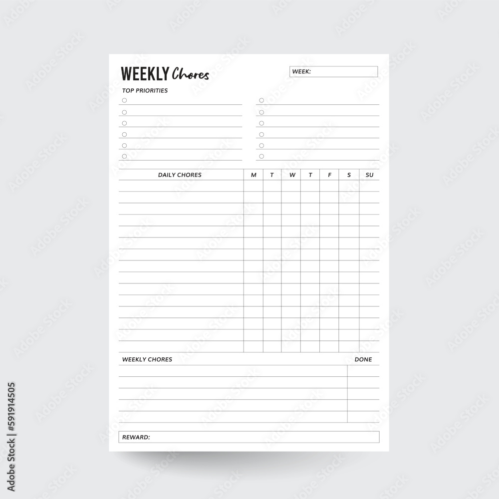 Weekly Chore Chart,Chore Chart,Kids Chore Chart,Kids Job Chart,Daily ...