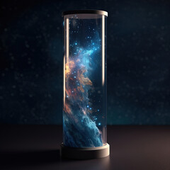 Space nebula in glass illustration. Generative AI.