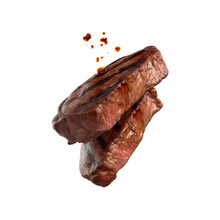 Beef Steak, Realistic 3d Steak Falling In The Air, Rare Grilled Steak Collection, Ultra Realistic, Icon, Falling Flying, Detailed, Food Photo