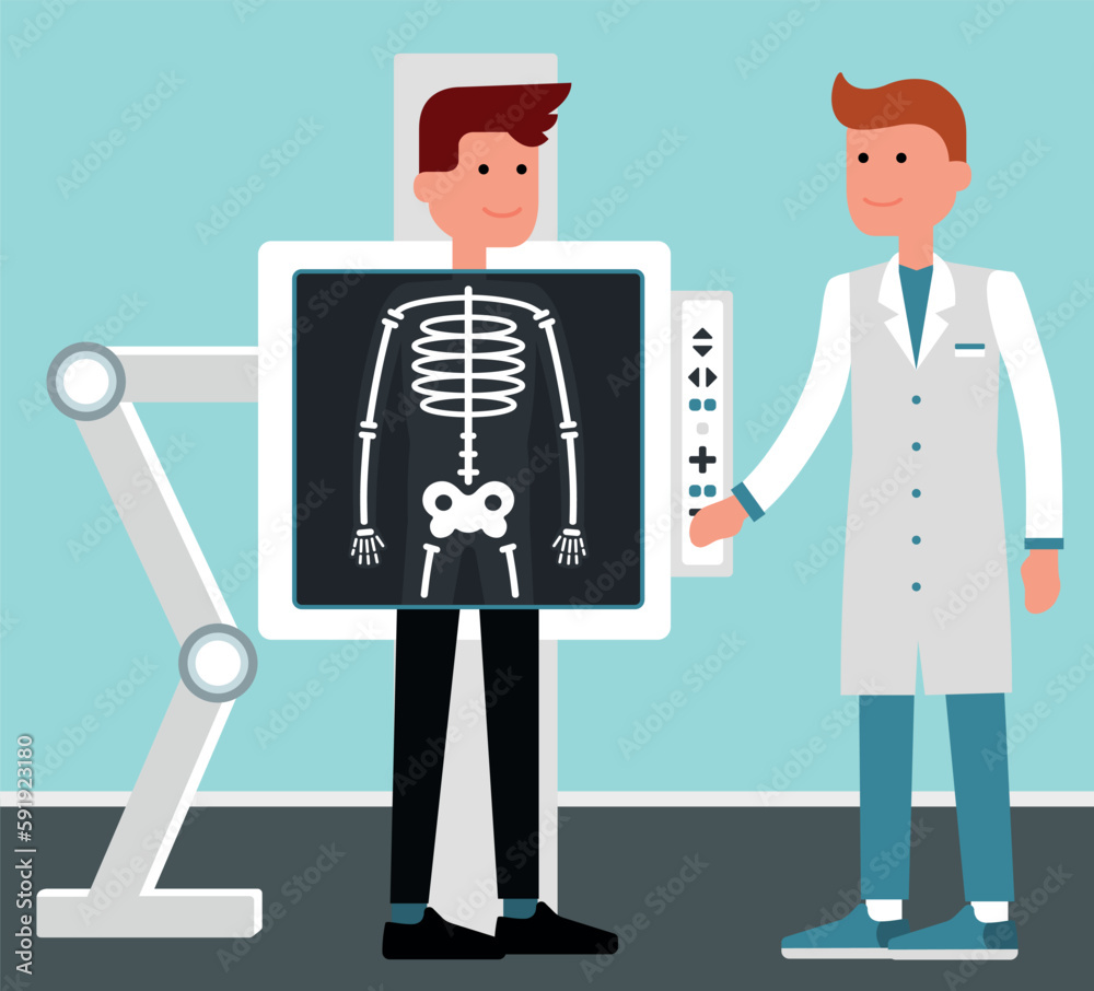 Male doctor do medical examination and consulting patient during chest ...