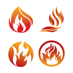 Wall Mural - Fire logo design illustration and fire symbol