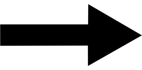 Wall Mural - straight pointed black flat arrow icon transparent png vector illustration. black arrow pointing to 