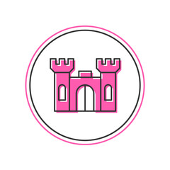 Sticker - Filled outline Castle icon isolated on white background. Vector