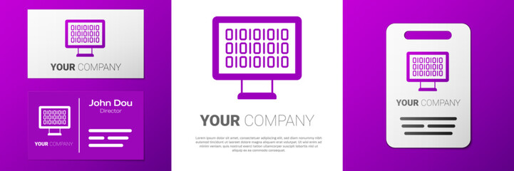 Poster - Logotype Binary code icon isolated on white background. Logo design template element. Vector