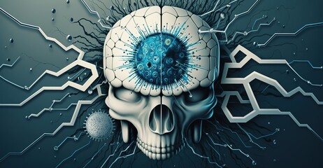 Poster - artificial intelligence. technology web background. virtual concept