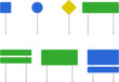 © Volodymyr - Various road, traffic signs. Highway signboard on a chrome metal pole. Vector