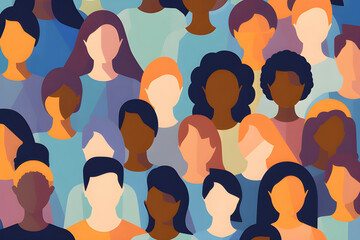 Diversity and inclusion poster. AI generated illustration.