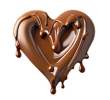 Melting Chocolate Heart Cut Out. Generative AI Illustration