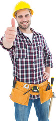 Wall Mural - Handyman gesturing thumbs up