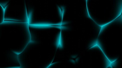 Fototapete - Moving 3d shapes with plasma light. Design. Bright light of plasma energy with moving texture of dark matter. Black 3d structure moving with plasma light