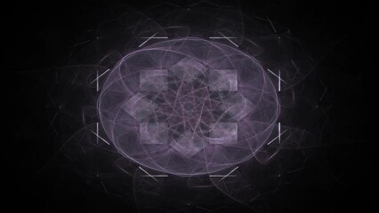 Poster - Abstract fractal color background with crossing circles and oval. Motion illustration.
