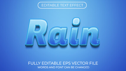 Rain editable text effect. Editable text style effect