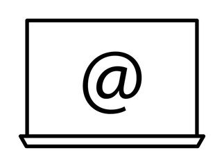 Poster - laptop email icon illustration on transparent background